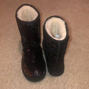 black sparkly uggs